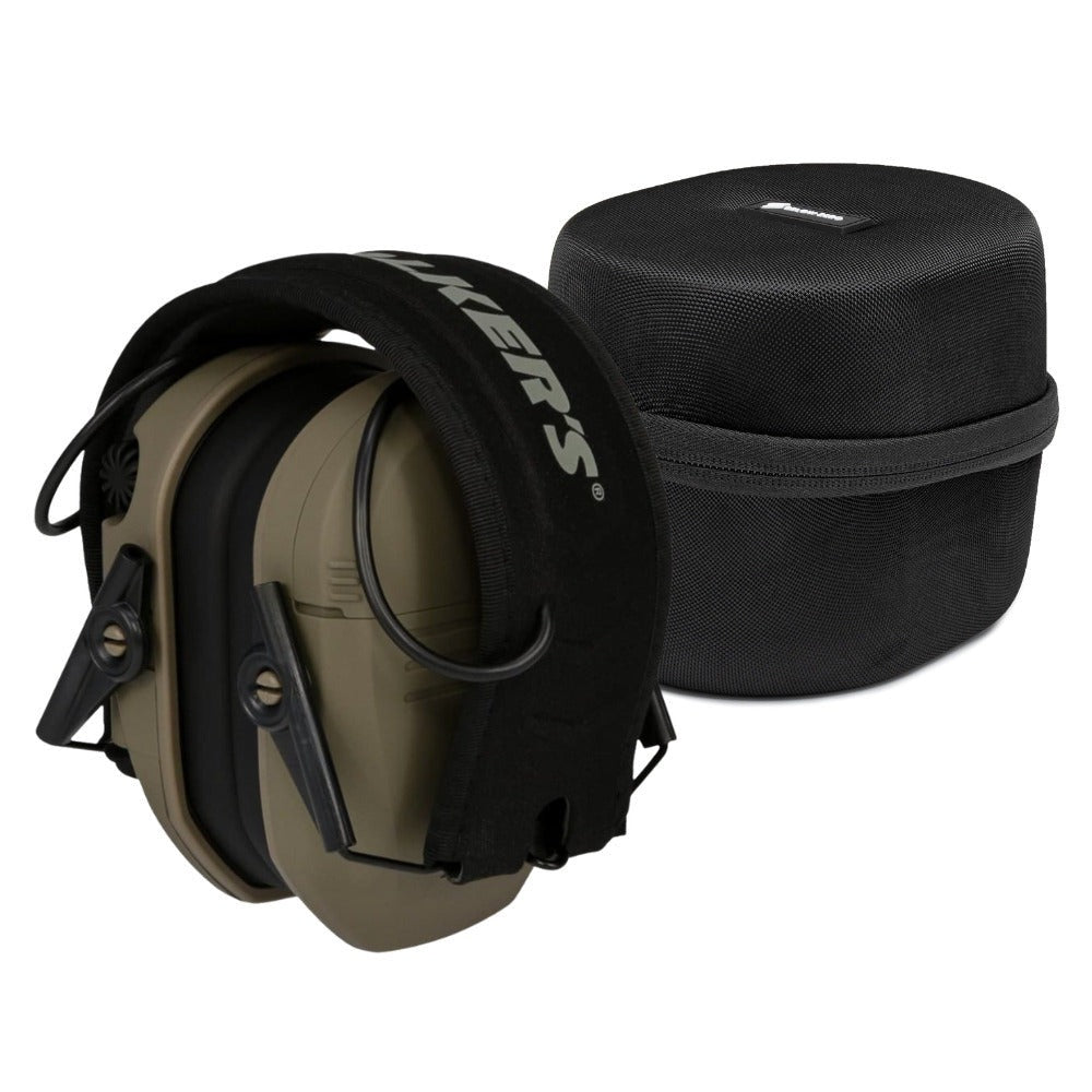 Walker's Razor Slim Molon Labe Electronic Earmuffs (FDE) with Case Bundle