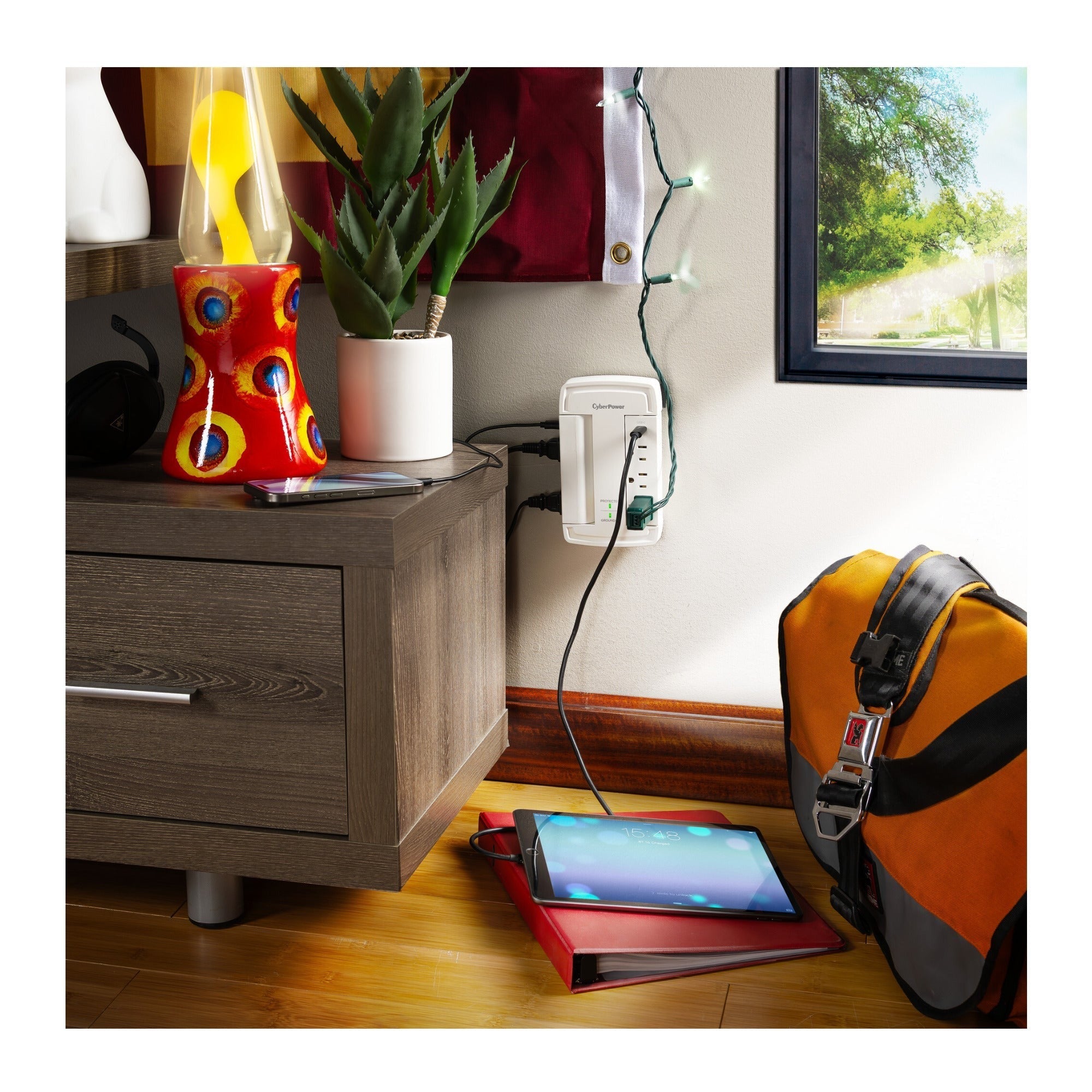 CyberPower CSP6WSUC 2400J Surge Protector with 6 Swivel Outlets & 2 USB Charging Ports