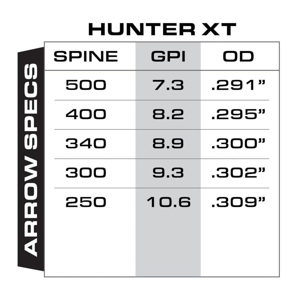 Gold Tip Hunter XT Arrows 340 with 2-Inch Raptor Vane (Pack of 6)