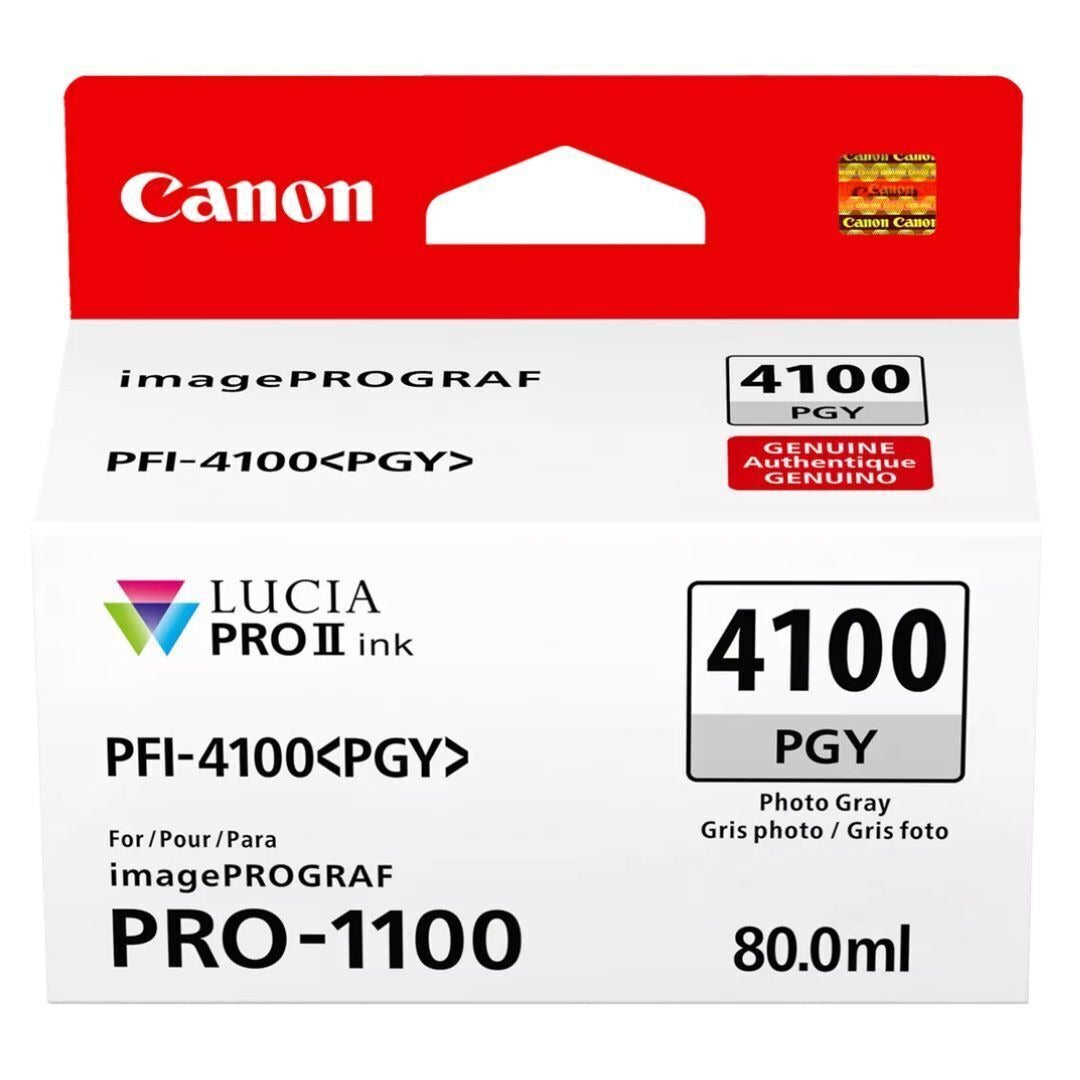 Canon PFI-4100 LUCIA PRO II 80ml Ink Tank for ImagePROGRAF PRO-1100 Printer (Photo Gray)