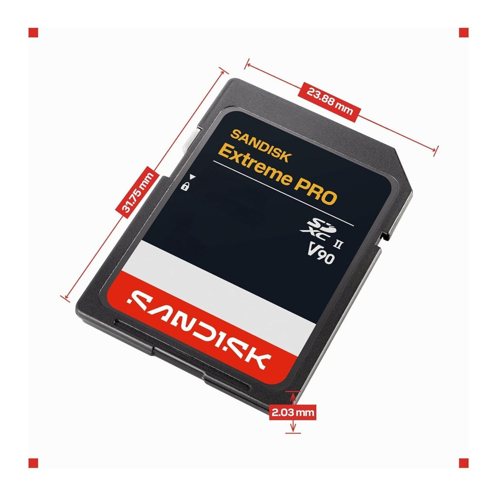 SanDisk 256GB Extreme PRO UHS-II V90 SDXC Memory Card