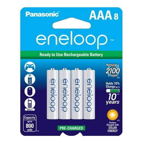 Panasonic Eneloop Ni-MH Pre-Charged Rechargeable AAA (8-Pack)