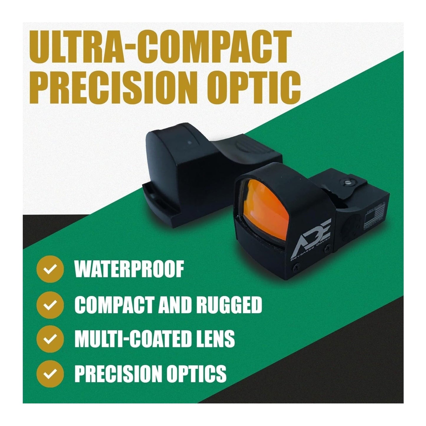 ADE Advanced Optics RD3-009-2 Waterproof Red Dot Sight with 5 MOA (Black)