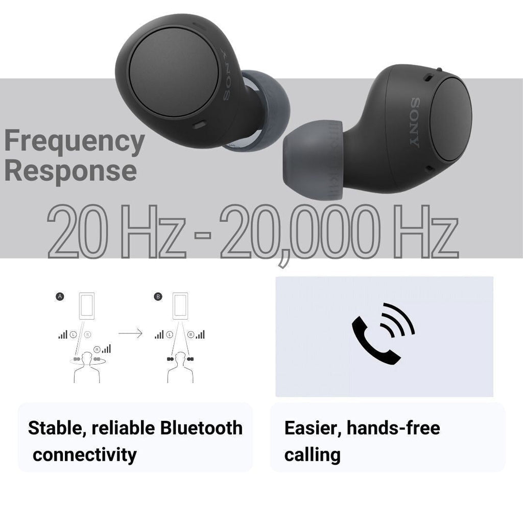 Sony WF-C510 Truly Wireless Up To 11 Hours Battery Life Earbuds (Yellow) with Earphone Case Bundle