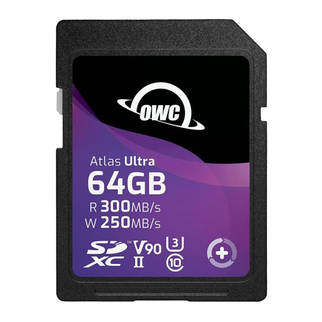OWC 64GB Atlas Ultra UHS-II SDXC Memory Card with Dual SD-Slot SDXC UHS-II Card Reader