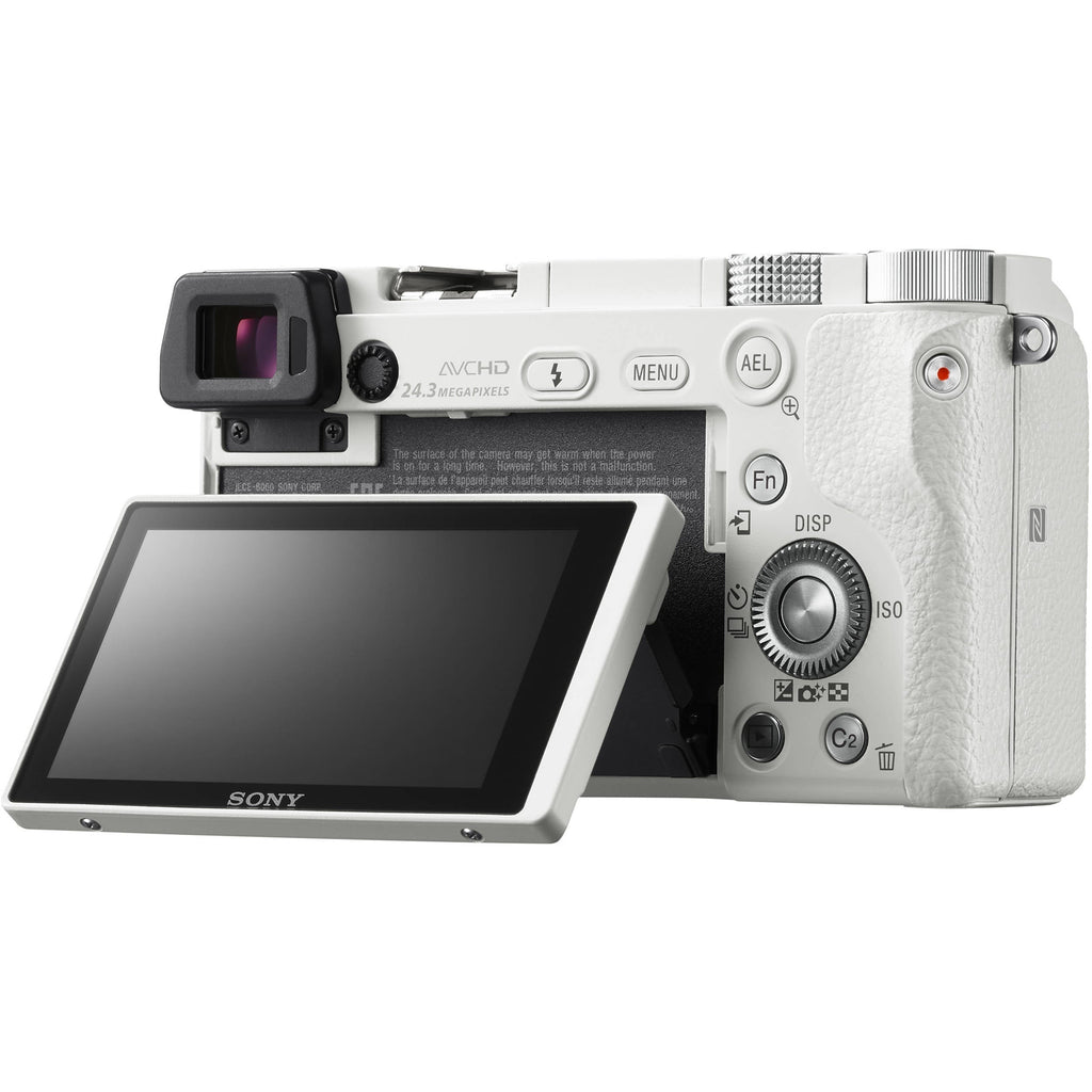 Sony Alpha a6000 24.3MP Mirrorless Digital Camera with 16-50mm Lens (White)
