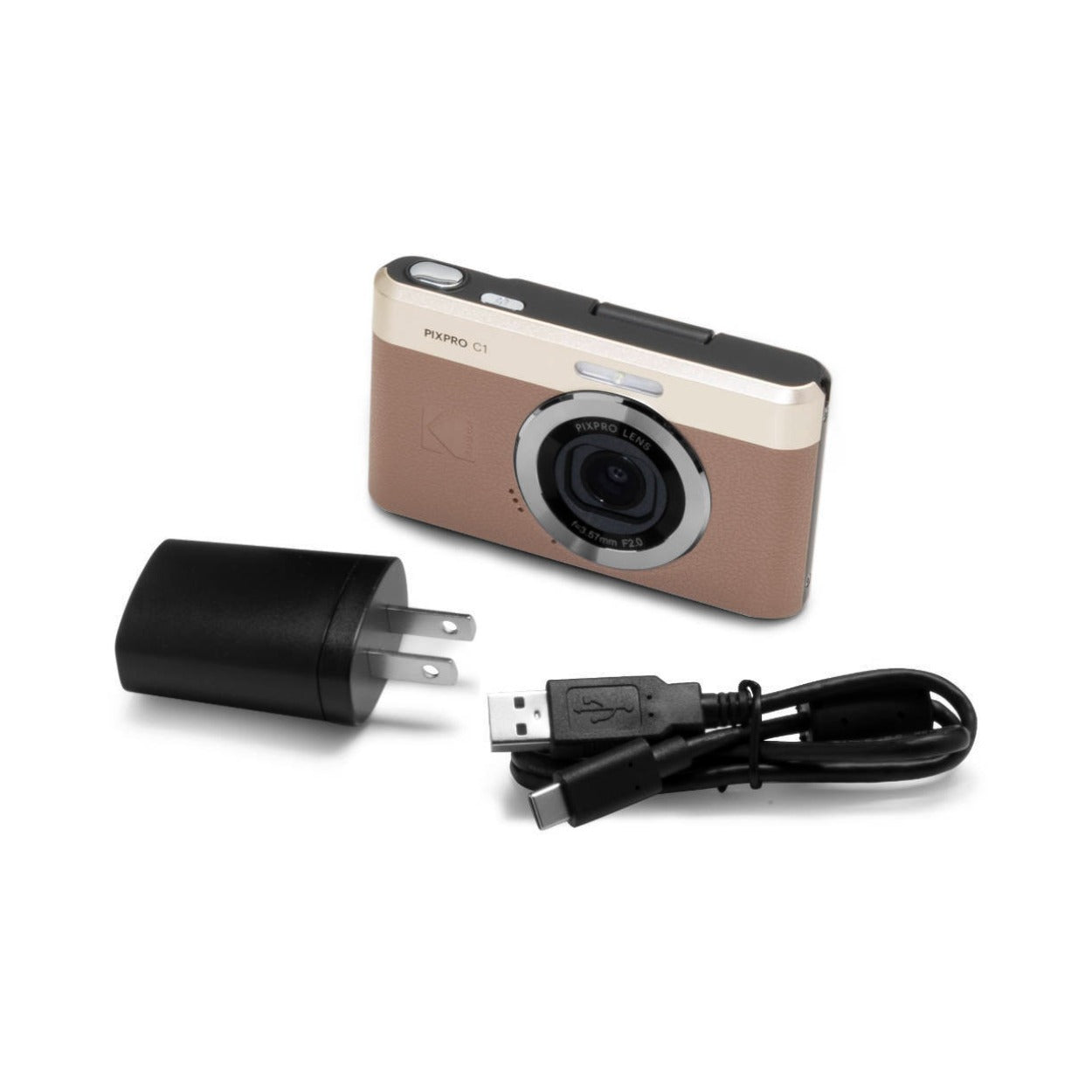 KODAK PIXPRO C1 Friendly Zoom 13MP 1080p Digital Camera (Brown) Bundle