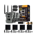 Spypoint Flex Cellular Trail Camera (4 Pack) with Solar Panel and Accessories