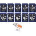 Spartan 32GB Class 10 SD Card (10-Pack) with Micro SD Reader and Writer Bundle
