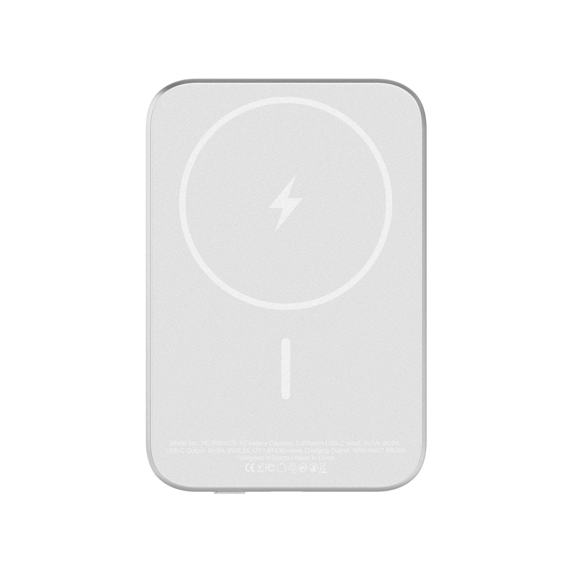 ReelCharge ReelSafe 5,000 mAh Glass Power Bank (Silver)