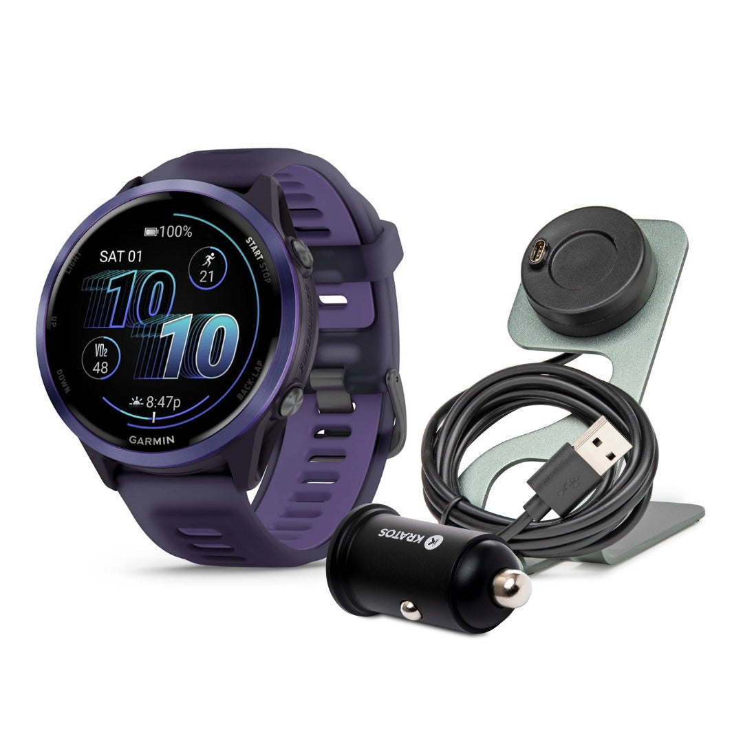 Garmin Forerunner 570 47mm GPS Running Smartwatch Bundle (Indigo)