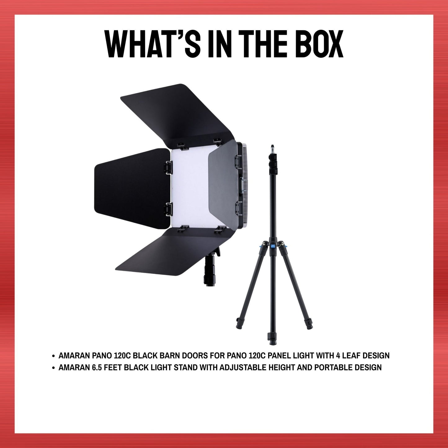 Amaran Pano 120c Barn Door with Adjustable Light Stand