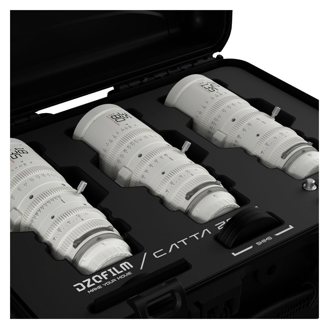 DZOFilm Catta FF 18 to 35mm, 35 to 80mm, and 70 to 135mm T2.9 Cine Zoom 3-Lens Bundle (White)