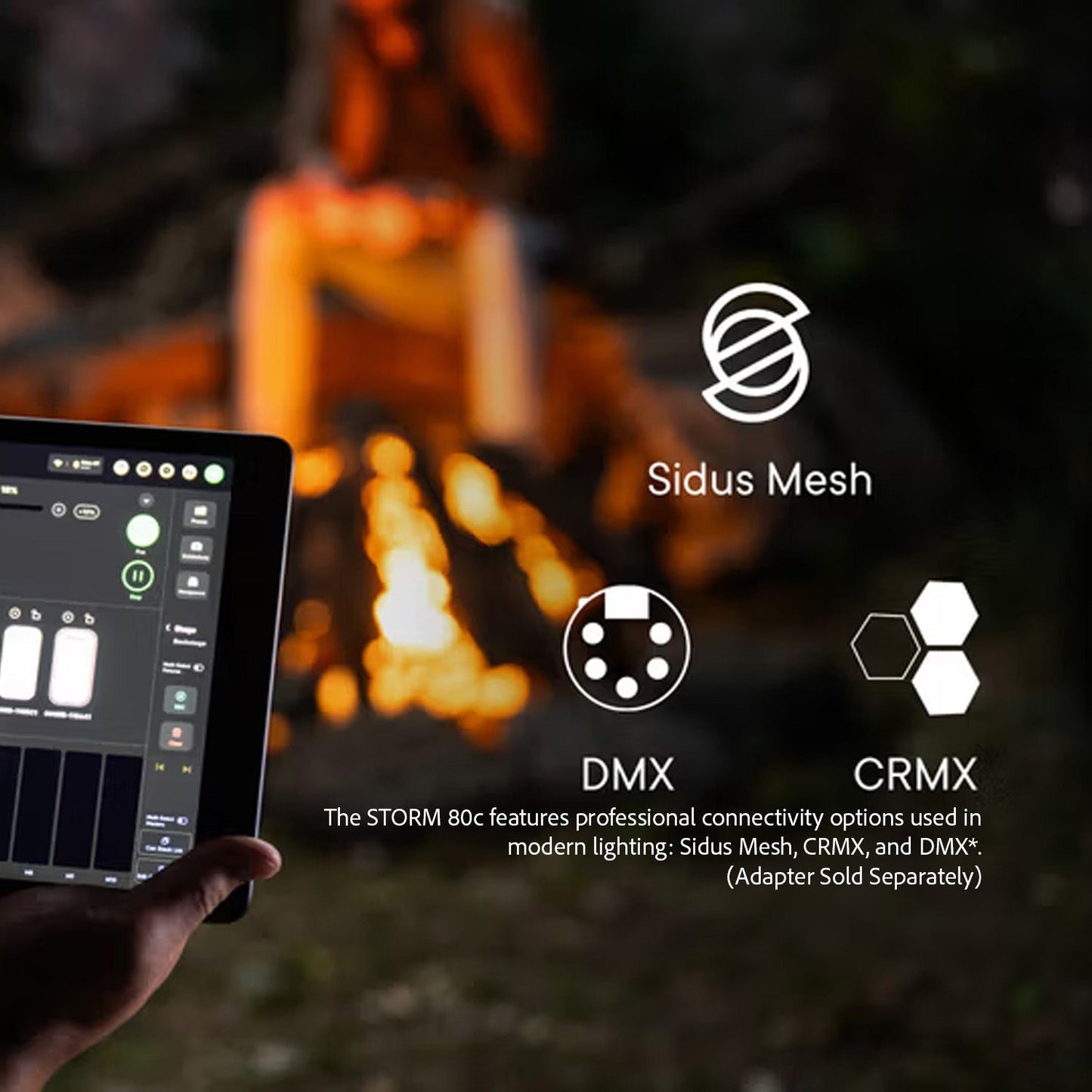 Aputure STORM 80c 80W Tunable Color Compact Point Source Black Fixture with Fresnel Bundle