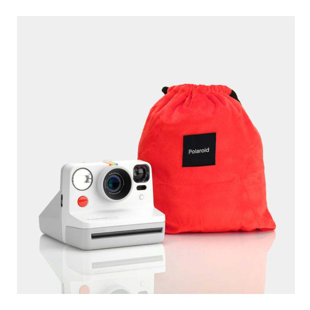 Polaroid Now Bundle with White Camera and Red Travel Pouch