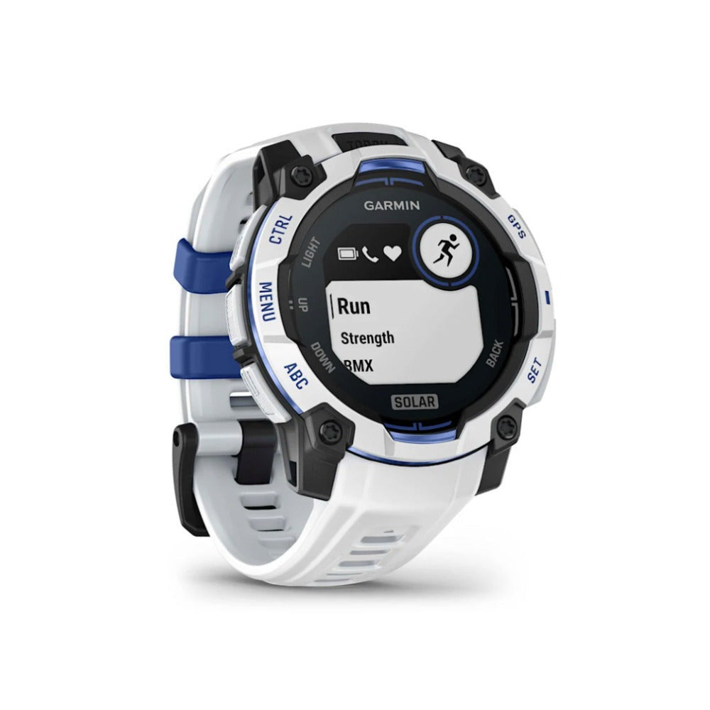 Garmin Instinct 3 GPS Smartwatch (Whitestone/Bolt Blue)