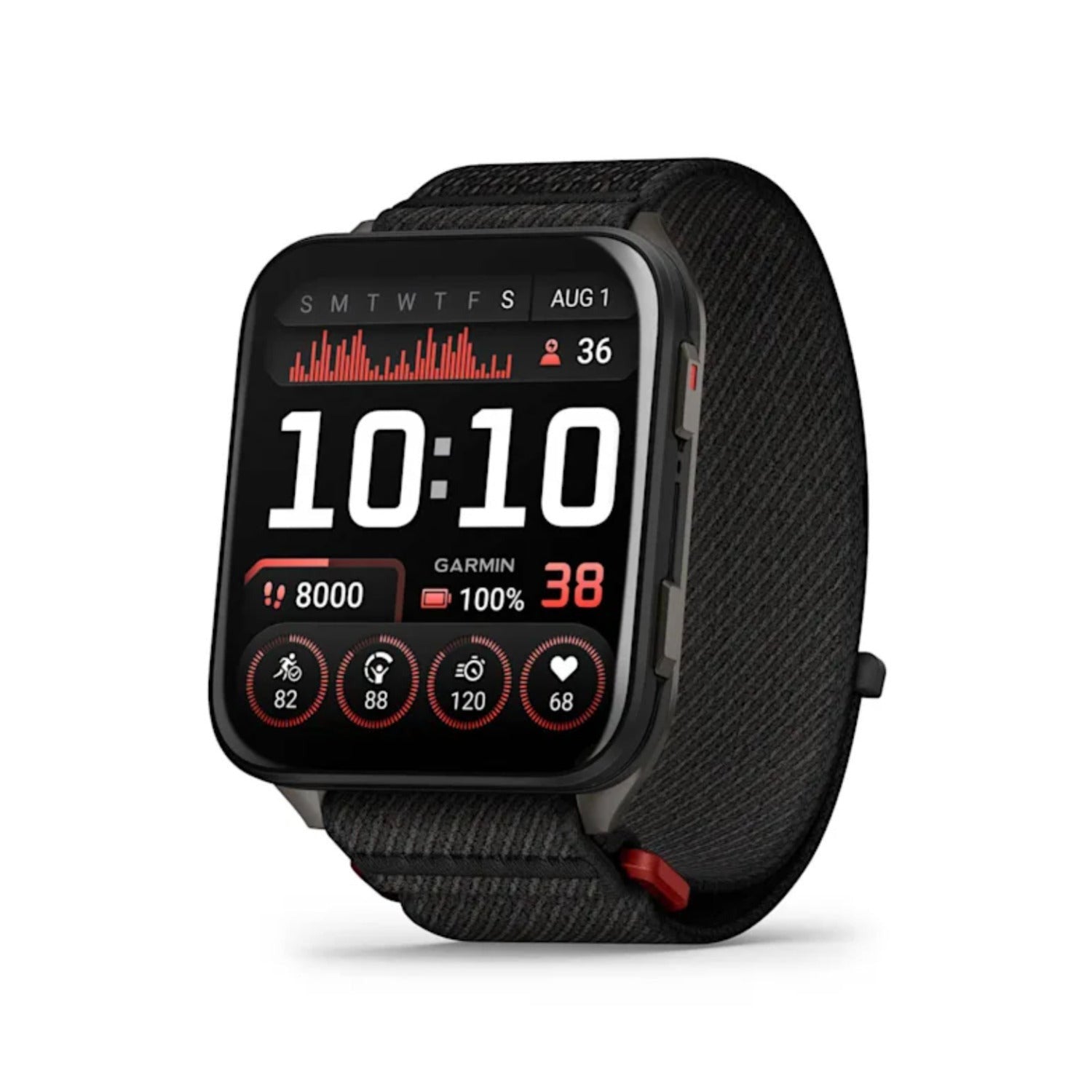 Garmin Venu X1 Black with Slate Titanium Caseback/Black ComfortFit Band Bundle