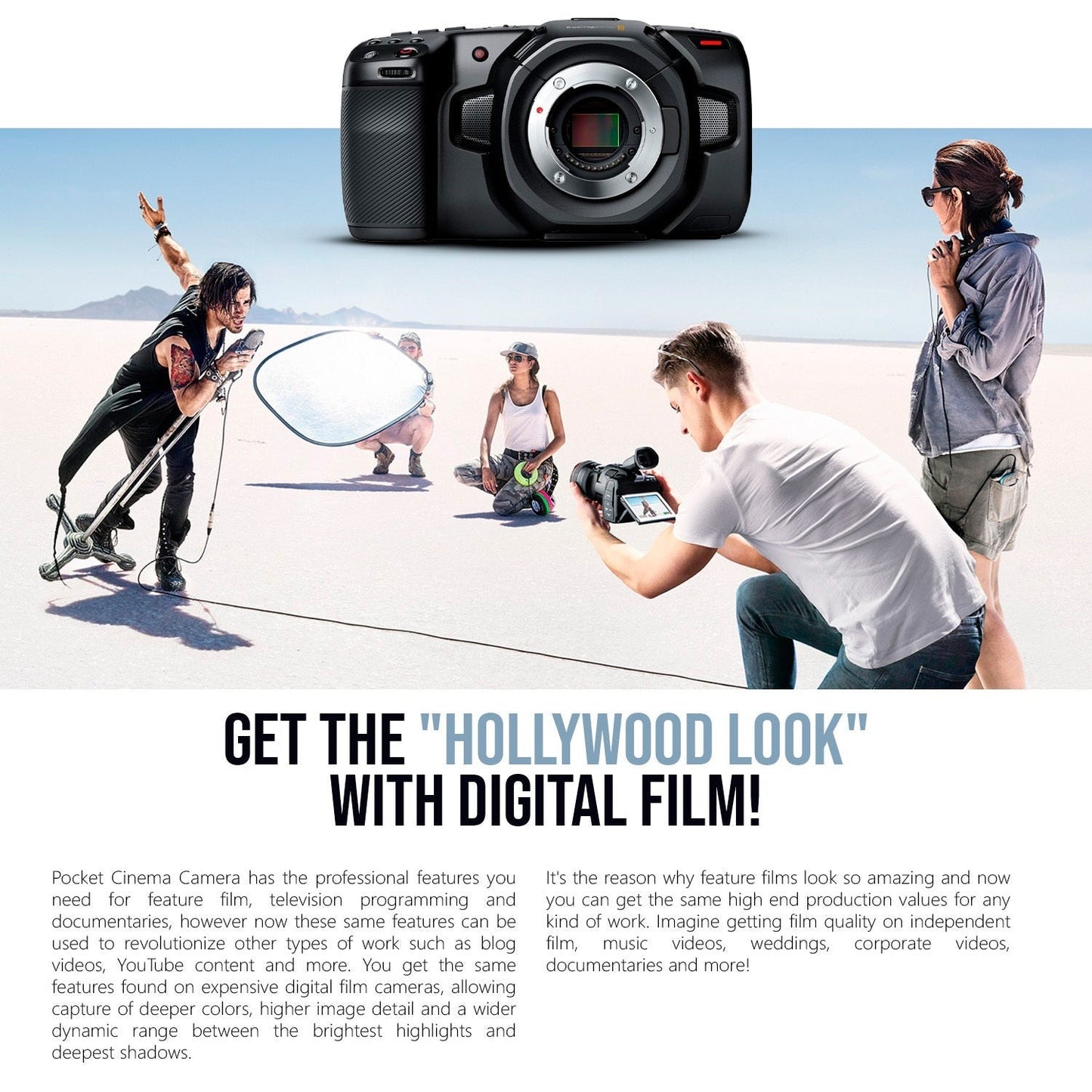 Blackmagic Design Pocket 4K Cinema Camera with DG Vario-Elmarit Lens and Battery (2-Pack) Bundle