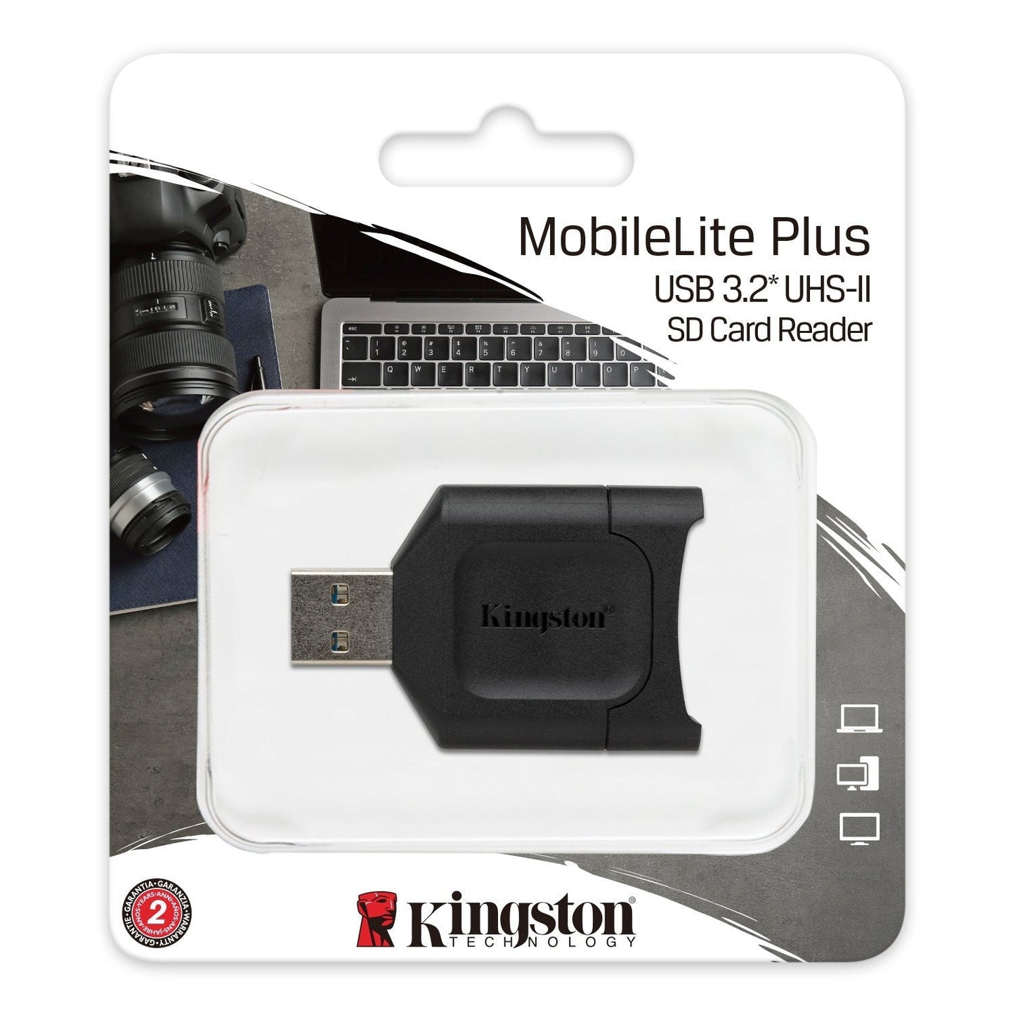 Kingston Canvas React Plus 128GB U3 V90 SDXC UHS-II SD Card and Kingston USB 3.2 SD Card Reader