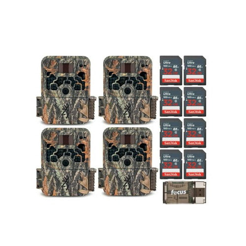 Browning Trail Cameras Strike Force Extreme (4-Pack), 32GB Card (8-Pack) Bundle