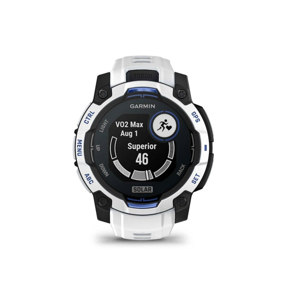 Garmin Instinct 3 GPS Smartwatch (Whitestone/Bolt Blue)