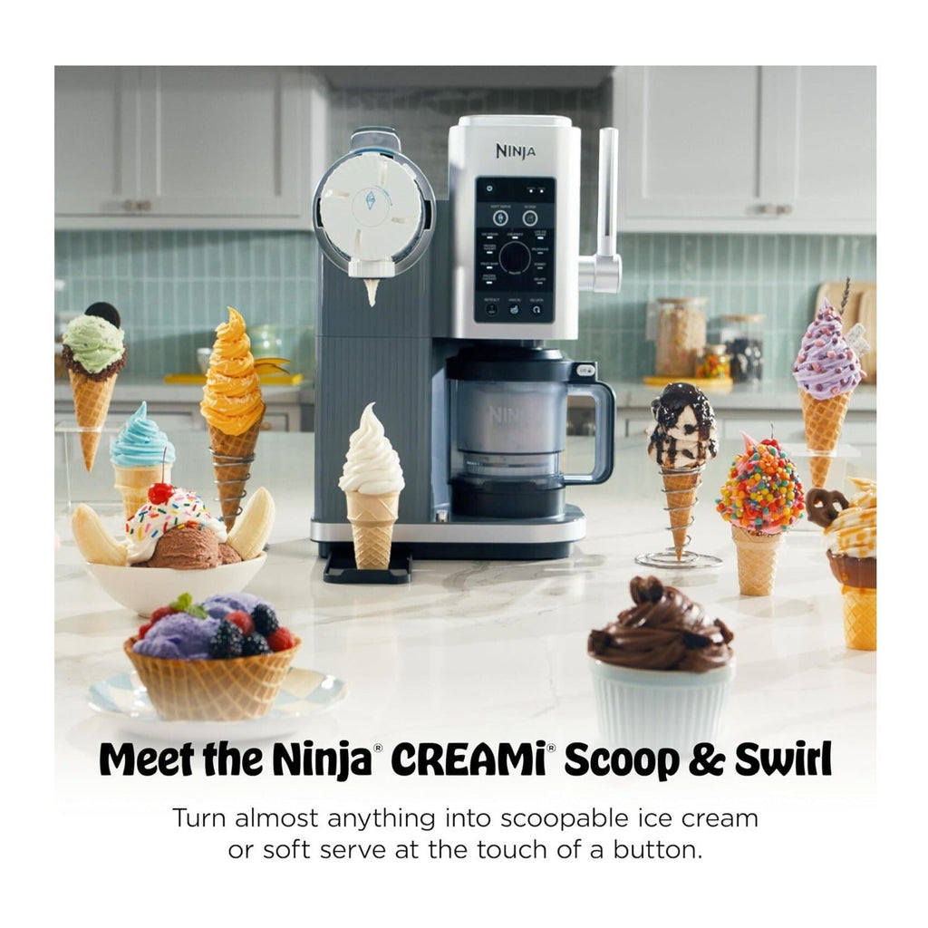 Ninja CREAMi NC701 13-in-1 Scoop and Swirl Ice Cream Maker (Silver)