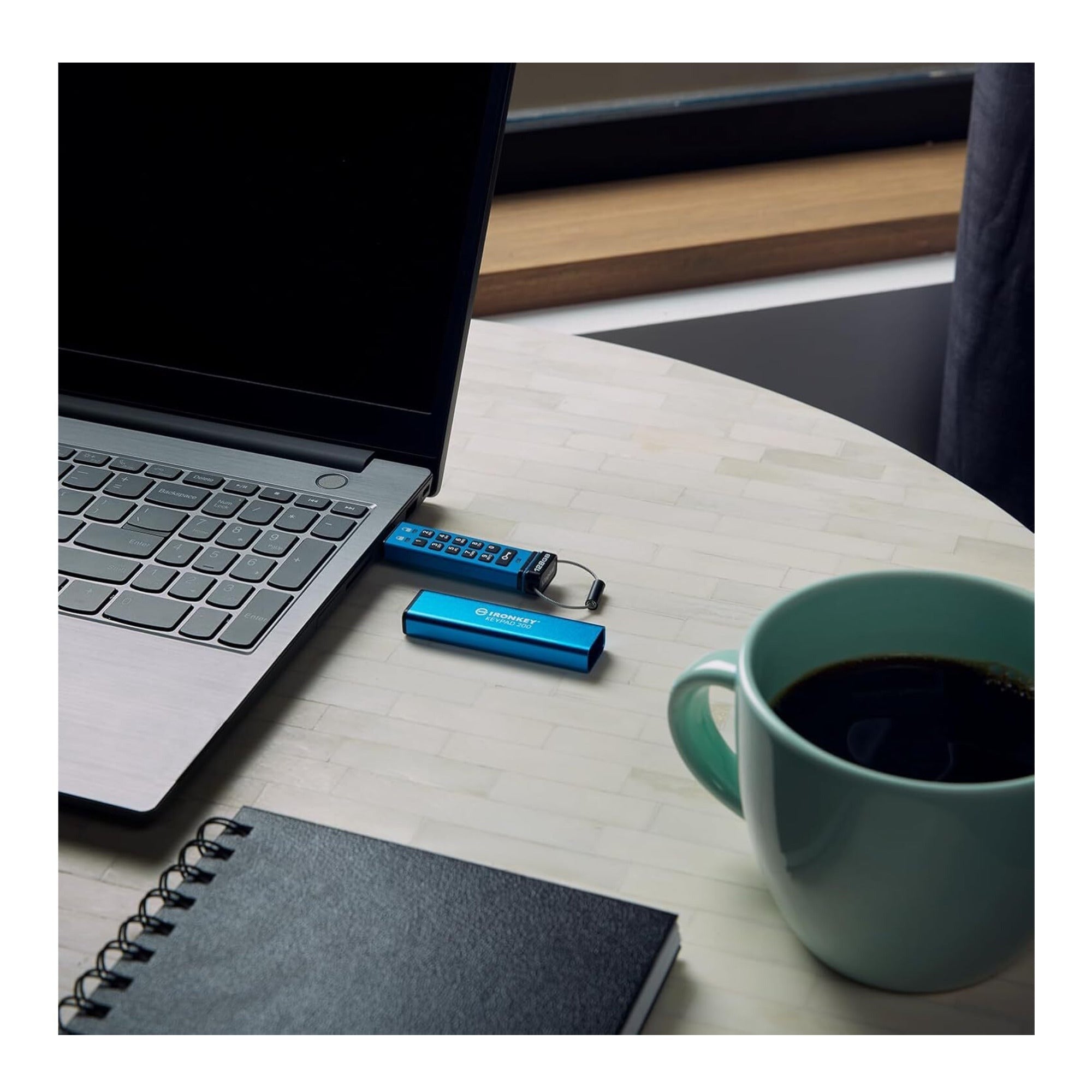 Kingston IronKey Keypad 200 Series 128GB USB-A Encrypted Flash Drive (Blue)