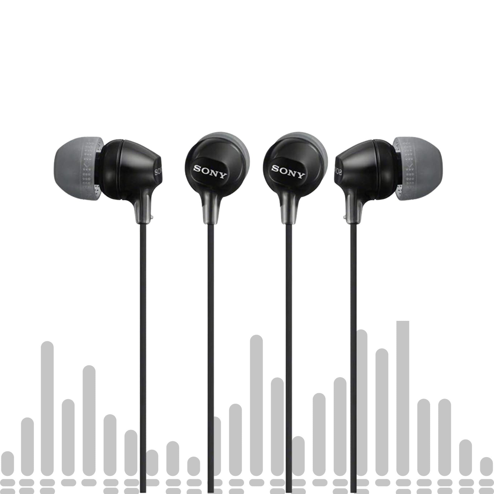 Sony MDR-EX15LP Fashion Color EX Series In-Ear Earbud Headphones (Black, 2-pack)