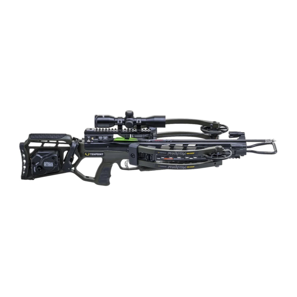 TenPoint Phantom Decock Moss Green 400 FPS Reverse-Draw Crossbow Bundle with Accessories