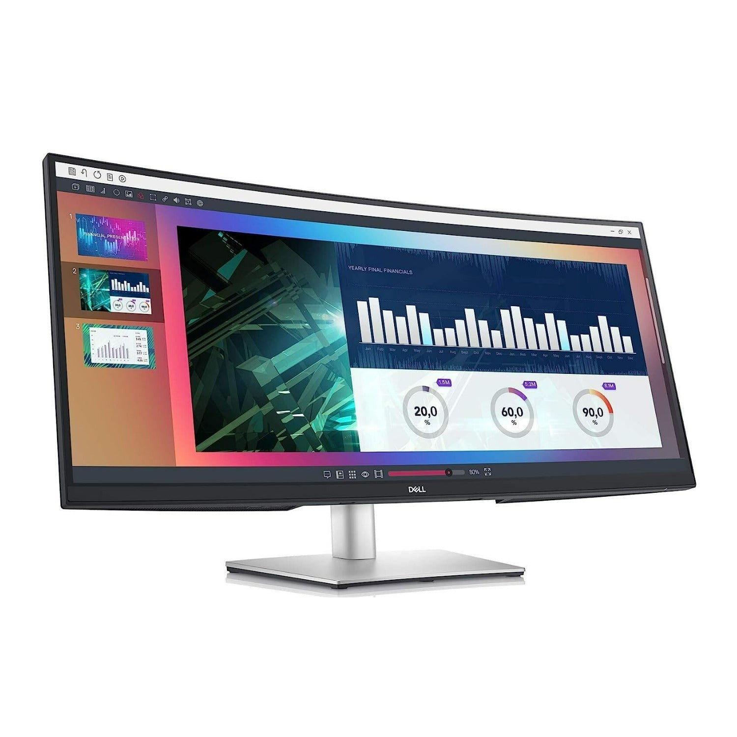 Dell P3421W Monitor, 34" Curved Ultrawide WQHD, USB-C (Certified Refurbished)