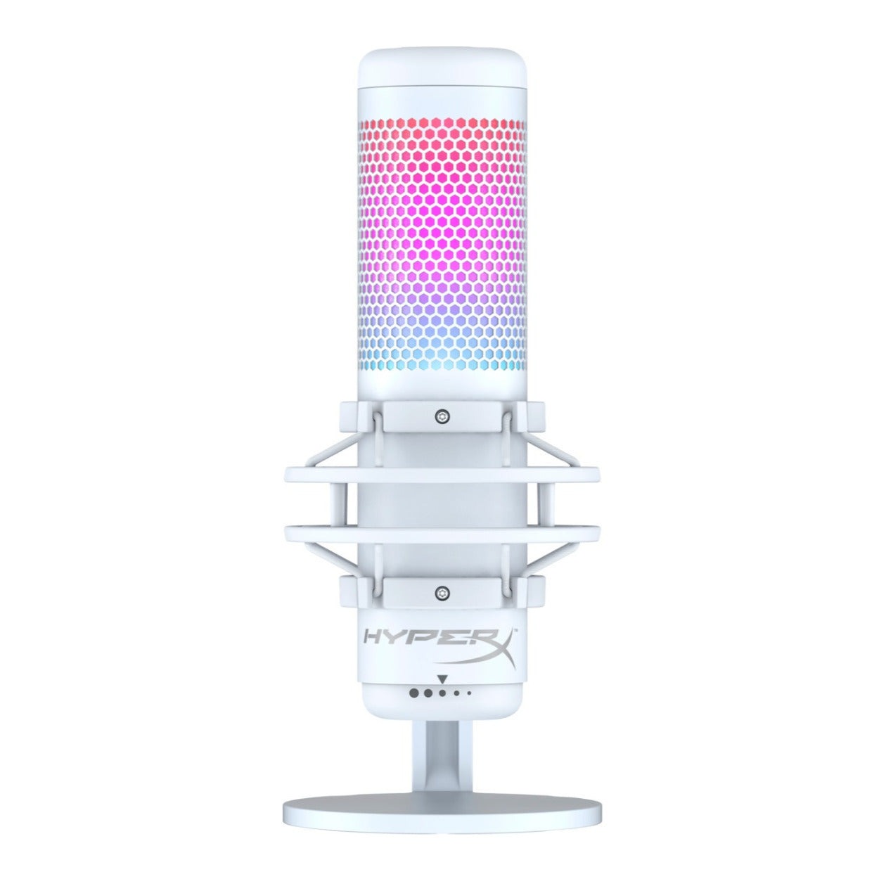 HyperX QuadCast S USB Gaming Microphone with RGB Lighting, White/Gray (Certified Refurbished)