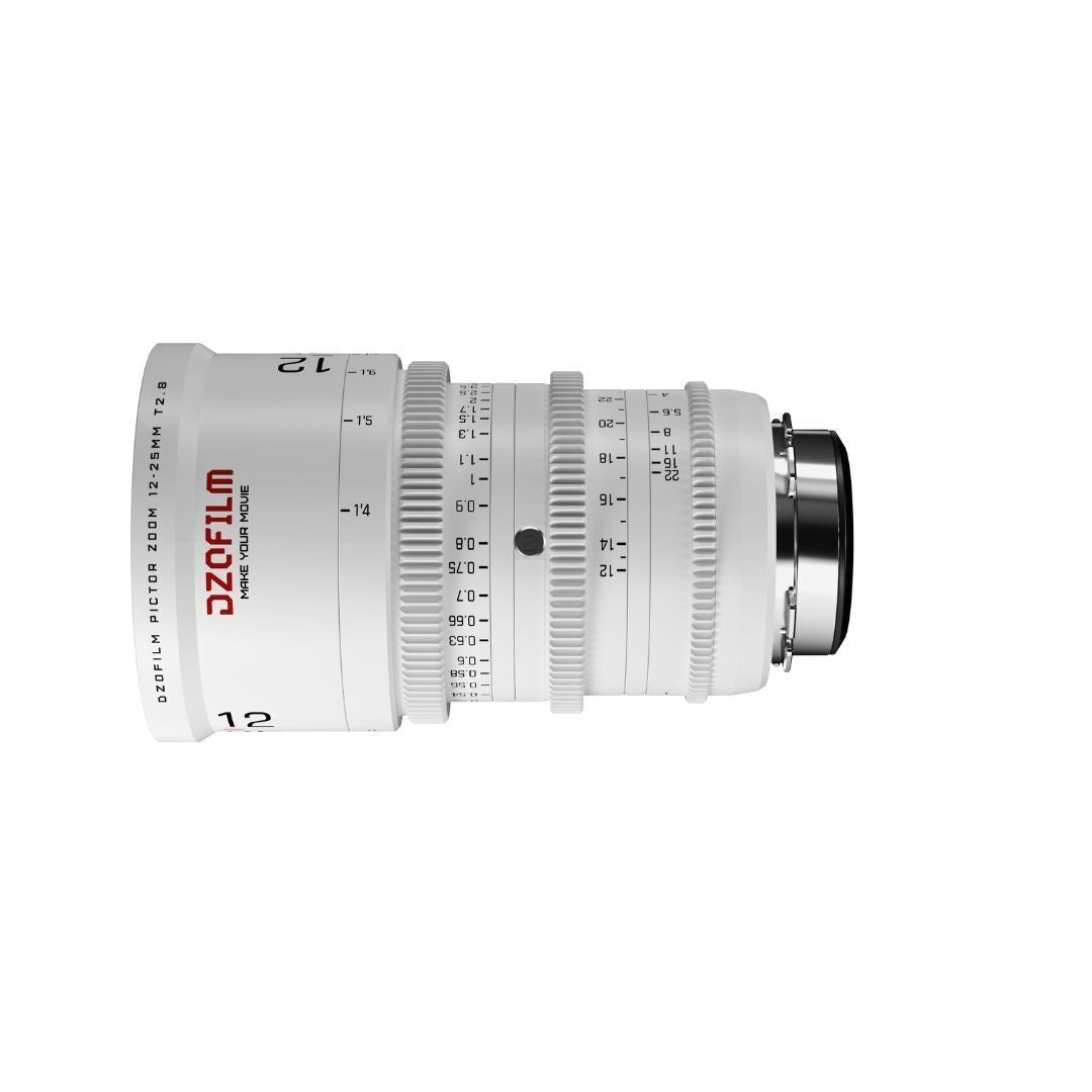 DZOFilm Pictor Zoom 12-25mm T2.8 Super 35 Parfocal Lens (PL and EF Mounts, White)