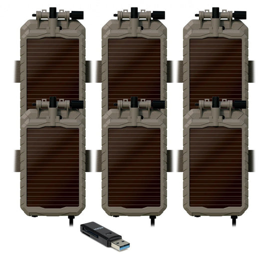 Stealth Cam Sol-Pak 12V Solar Battery (6 Pack) Bundle with Memory Card Reader