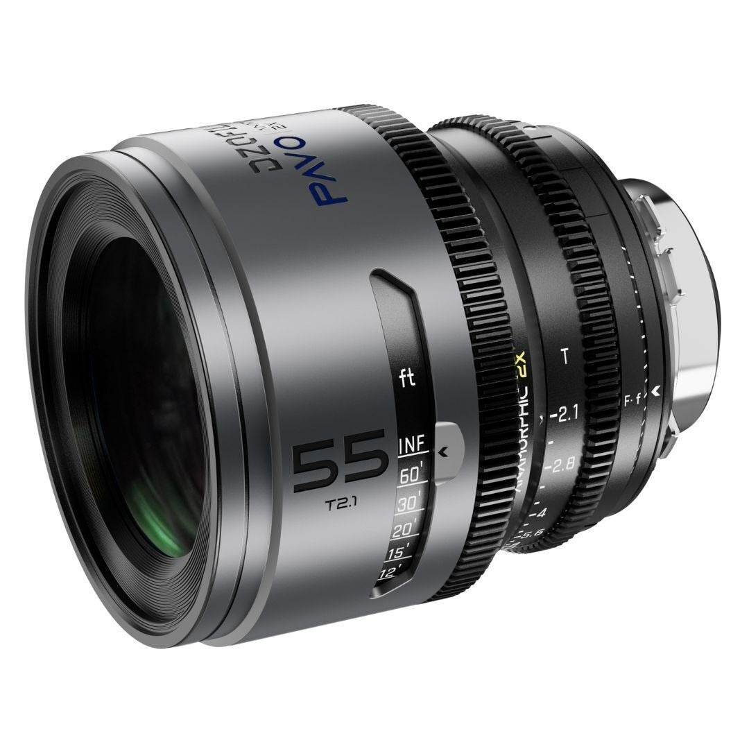 DZOFilm Pavo 2x Anamorphic T2.1 and T2.4 3-Lens Set with Blue Coating (Space Gray and Black)