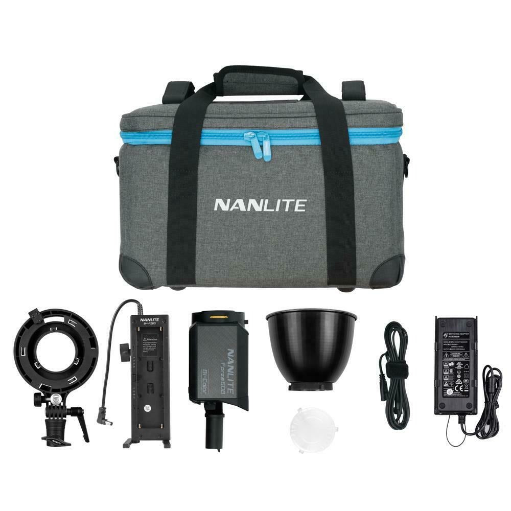 Nanlite Forza 60B Bicolor LED Monolight Kit with NPF Battery Grip and Bowens S-Mount Adapter