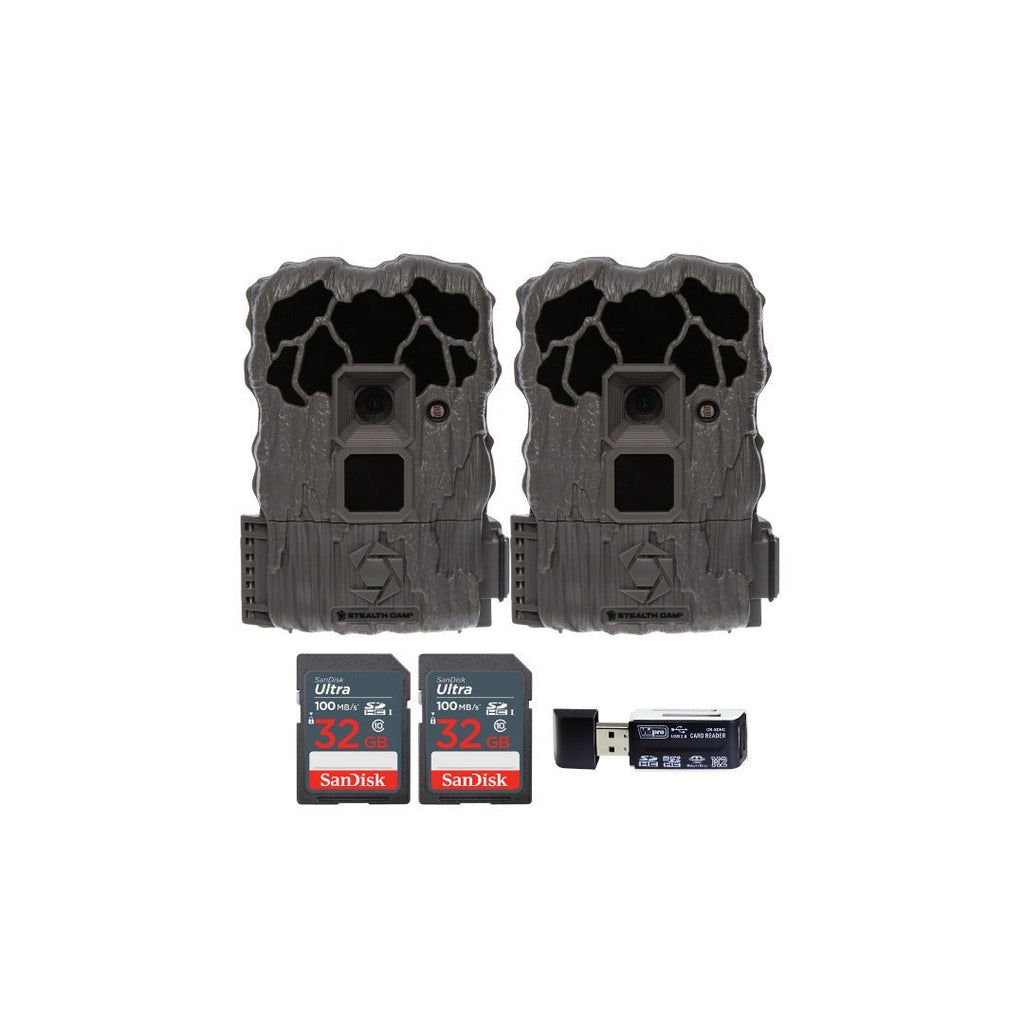 Stealth Cam 20MP Trail Camera with 60 Feet Range Detection and 720P Video Resolution (2-Pack) Bundle
