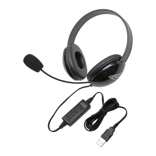 Califone 2800BK-USB Listening First Stereo Headset with USB Plug (Black)
