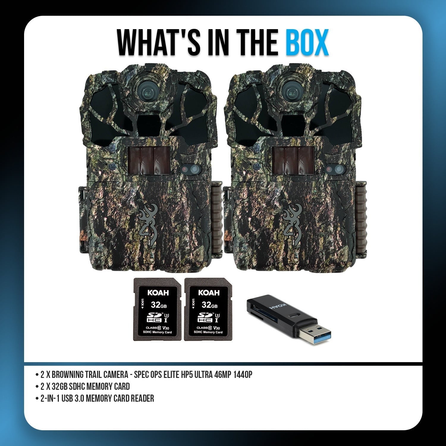 Browning Spec Ops Elite HP5 Ultra 46MP 1440p Trail Camera Bundle (2 Pack)