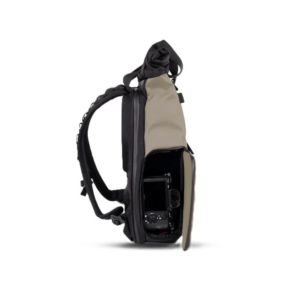 WANDRD PRVKE Lite Camera Backpack - Weather-Resistant with Expandable Rolltop (Yuma Tan)