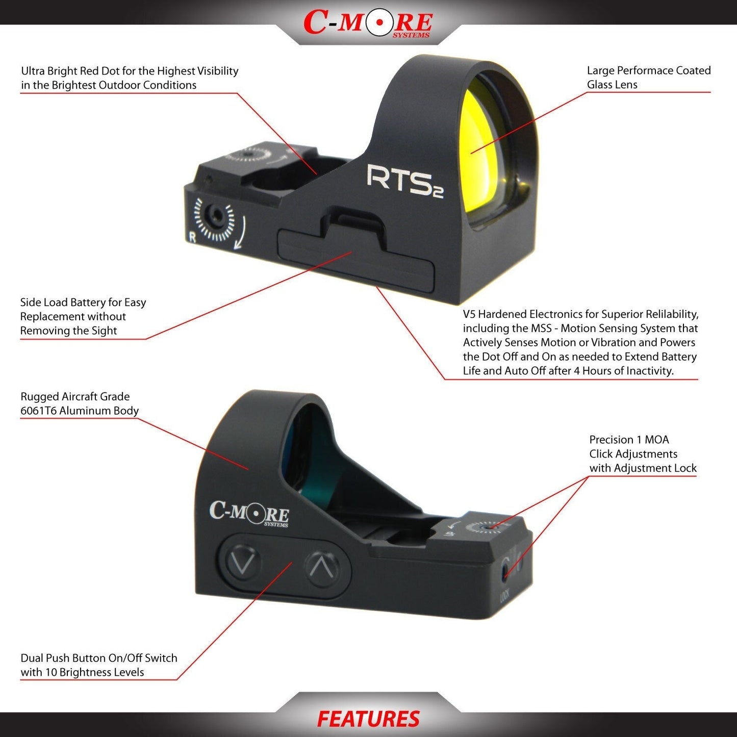 RTS2 Parallax-Free 12 MOA Red Dot