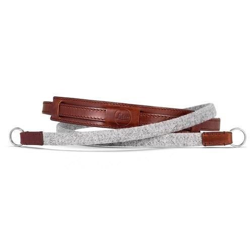Leica Lifestyle Neck Strap for CL Cameras (Brown Leather/Gray Fabric)