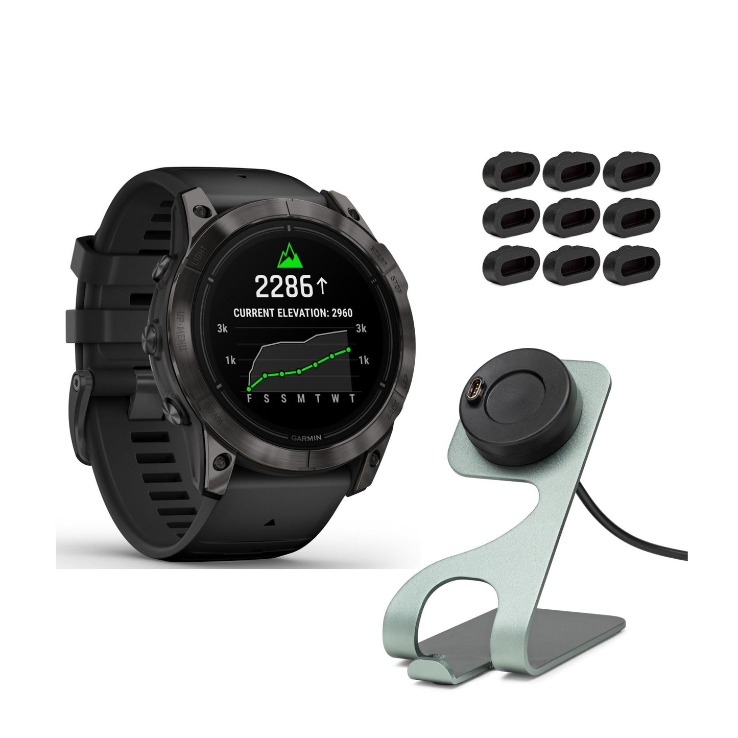Garmin epix Pro Gen 2 Sapphire Edition 51mm (Carbon Gray/Black) Bundle