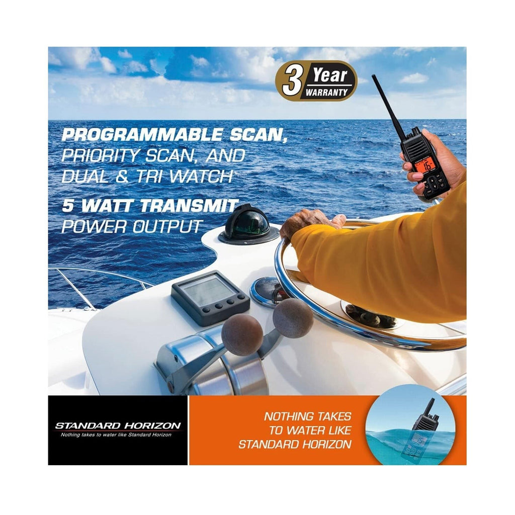Standard Horizon HX380 1.5-Inch 5W Standard Handheld VHF Radio with LMR Channels