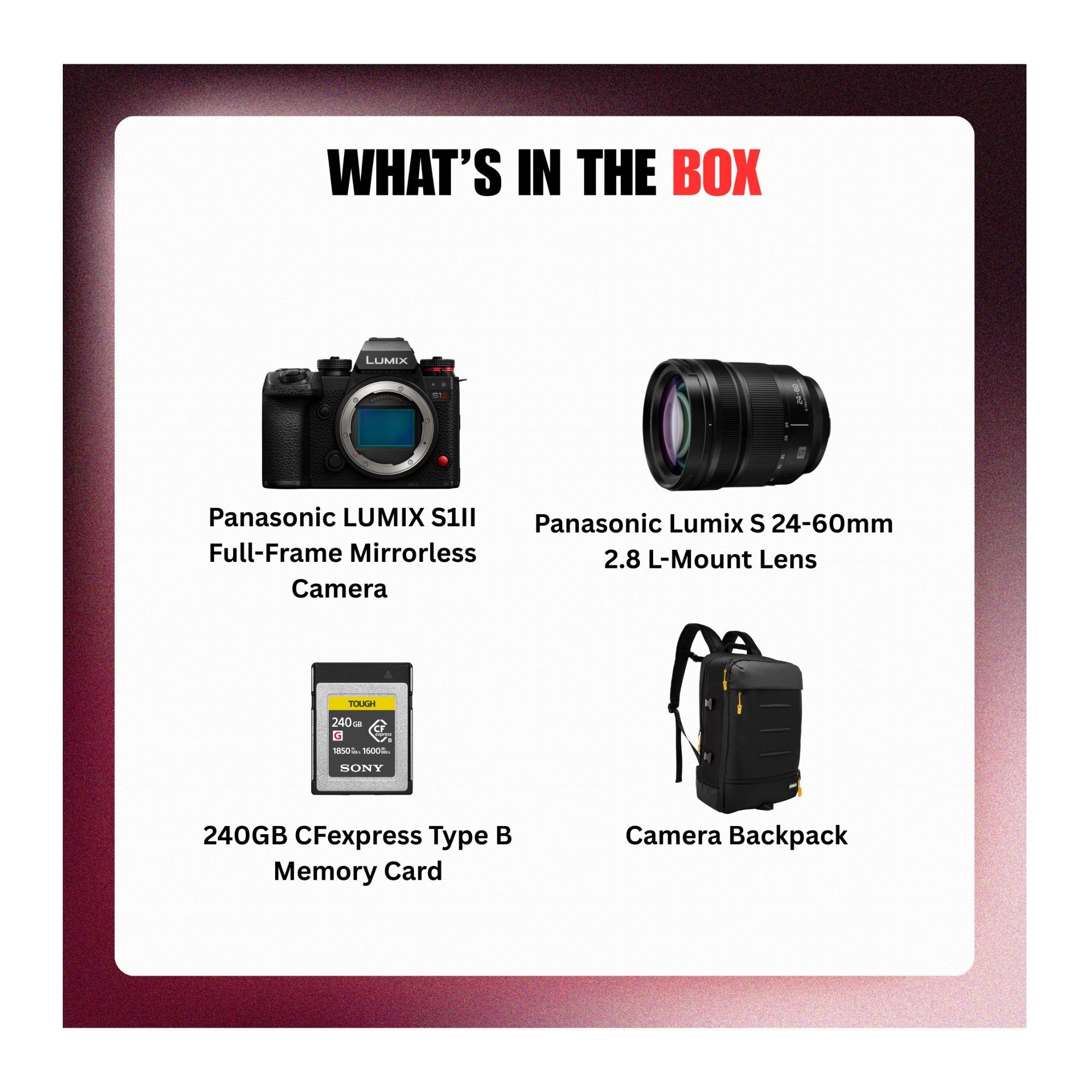 LUMIX S1II Full-Frame Mirrorless Camera Bundle with Accessories