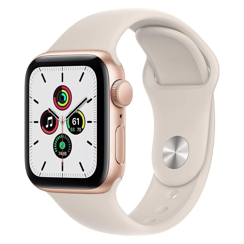 Apple Watch SE | GPS | 40mm | Gold Aluminum Case| Starlight Sport Band | Renewed Premium