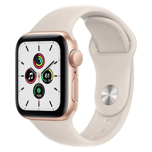 Apple Watch SE | GPS | 40mm | Gold Aluminum Case| Starlight Sport Band | Renewed Premium
