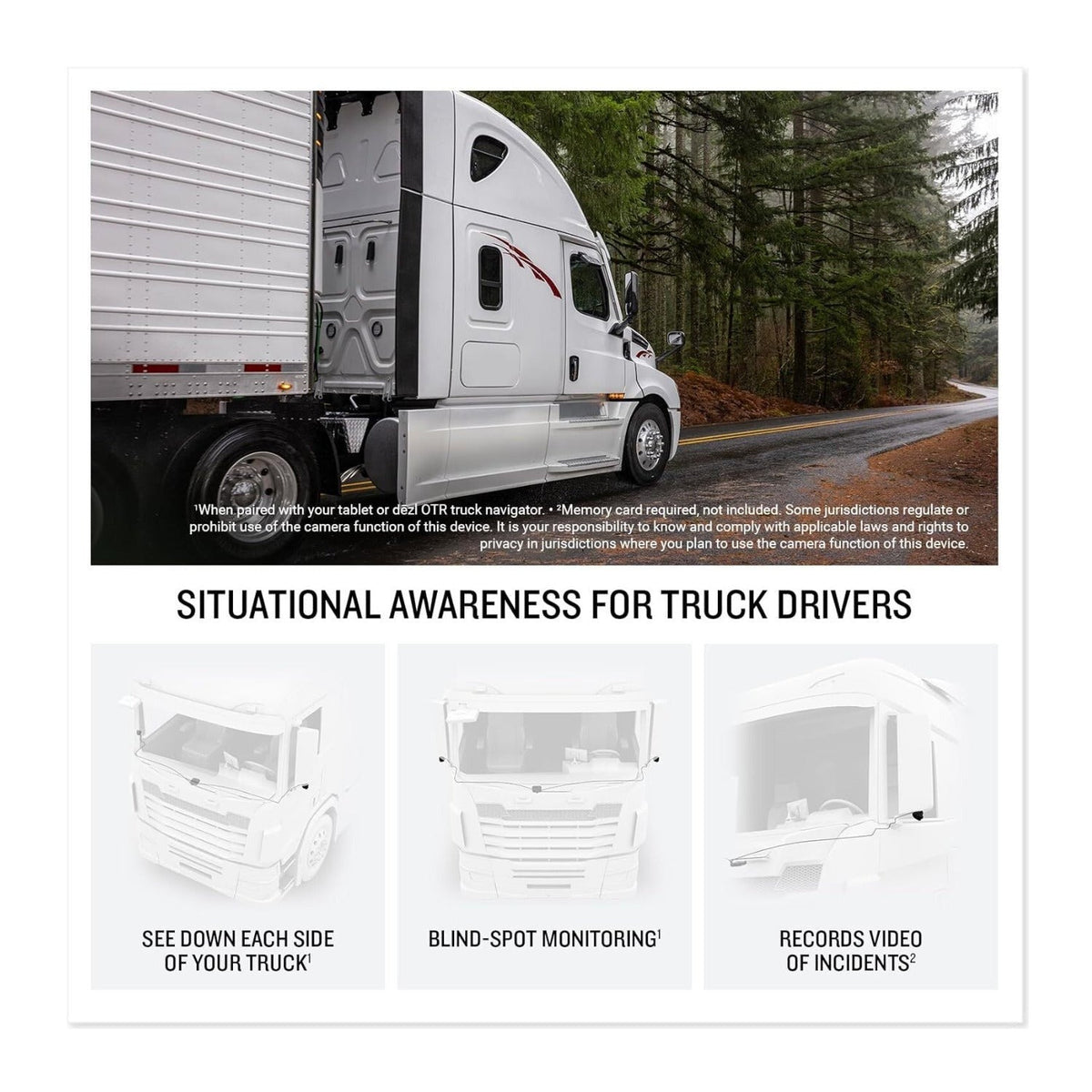 Garmin dēzl DualView Rugged Side Camera System for Trucks with Blind Spot Monitoring