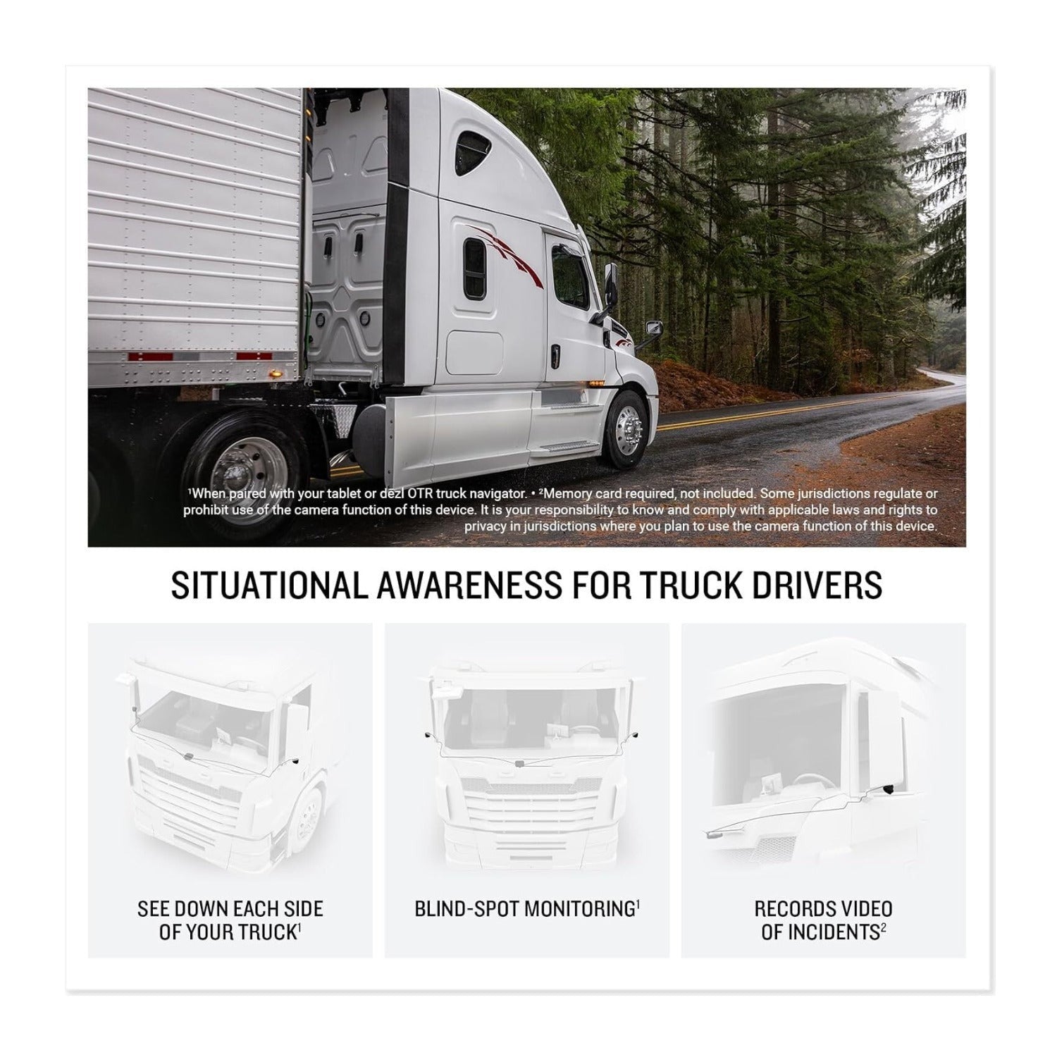 Garmin dēzl DualView Rugged Side Camera System for Trucks with Blind Spot Monitoring