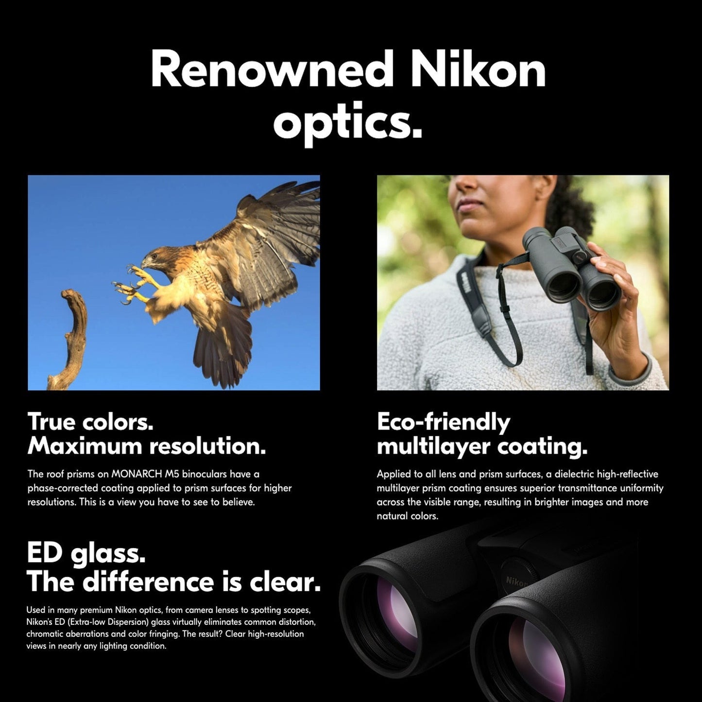 Nikon Monarch M5 12x42 Binoculars and Black Camera Shoulder Bag Bundle
