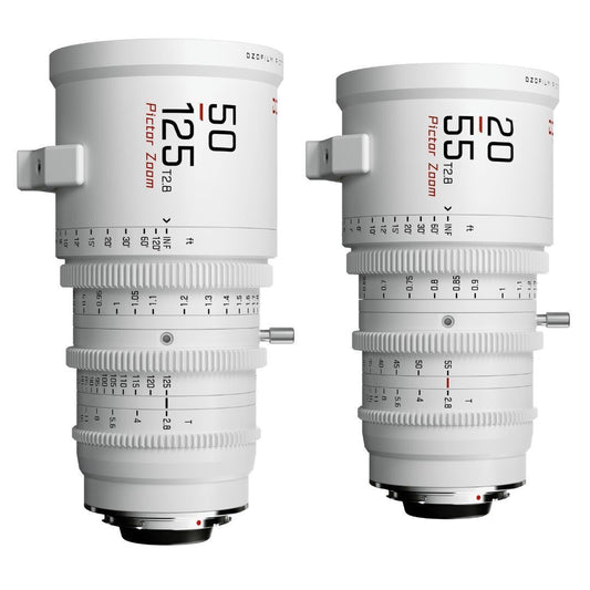 DZOFilm Pictor Zoom 20-55mm and 50-125mm T2.8 Super 35 Lens Bundle (PL and EF Mount, White)